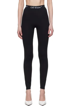 OFF-WHITE Legging de sport noir à taille à logos