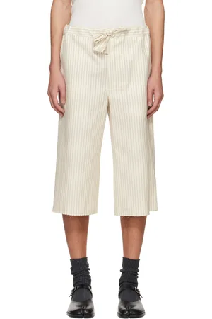 Maison Margiela Short blanc cassé à rayures