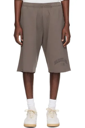 Maison Margiela Short brun à logo de style collégial