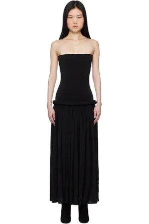 Alaïa Robe longue sans bretelles noire