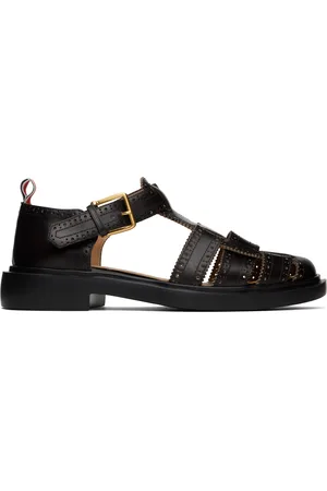 Thom Browne Sandales style pêcheur brunes en cuir de veau