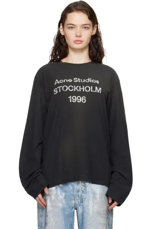 Acne Studios T-shirt décontracté noir à logo