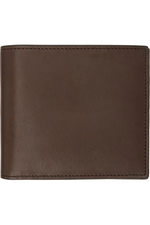 Thom Browne Portefeuille brun en cuir de veau