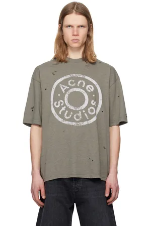 Acne Studios T-shirt décontracté kaki à logo