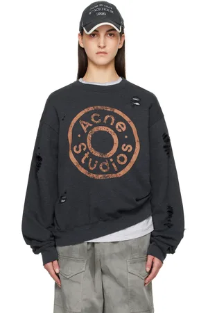 Acne Studios Pull molletonné noir à logo imprimé