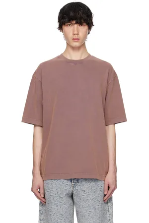 Acne Studios T-shirt décontracté mauve à col ras du cou