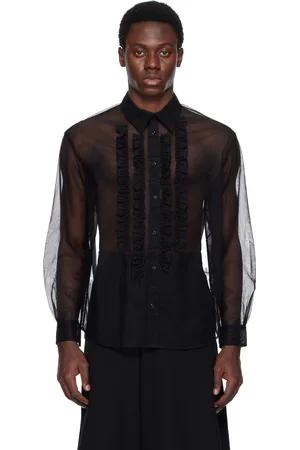 Simone Rocha Chemise Prom noire en tulle transparent à garniture à volants