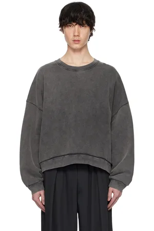 Acne Studios Pull molletonné noir à écusson à logo