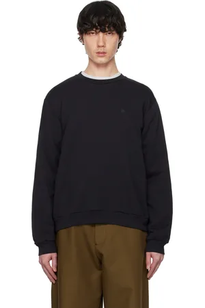 Acne Studios Pull molletonné noir en molleton à col ras du cou