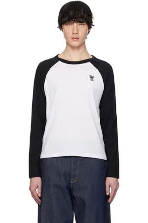 Acne Studios T-shirt à manches longues noir et blanc à coupe classique