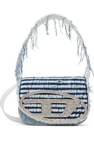 Diesel Sac bleu en denim à logo 1DR