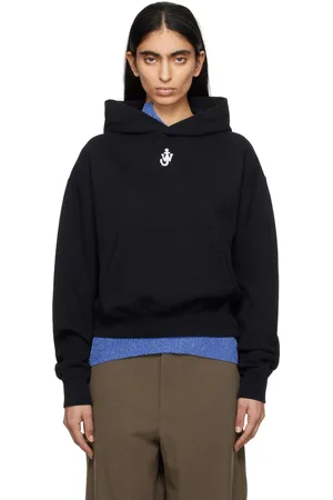 J.W.Anderson Pull à capuche écourté noir à logo