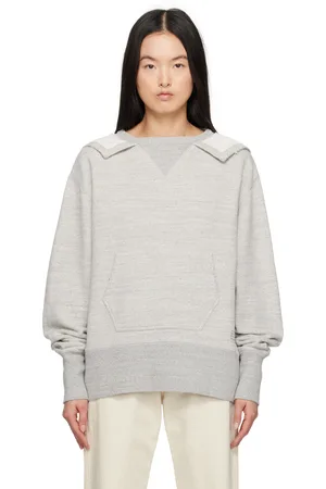 Maison Margiela Pull à capuche gris à estampes du logo