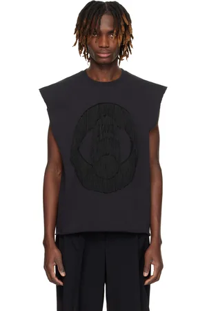 Maison Margiela Pull molletonné noir à franges