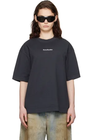 Acne Studios T-shirt décontracté noir à estampe du logo