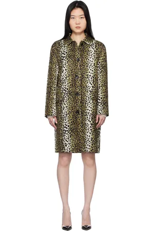 BLUMARINE Manteau brun clair à motif léopard imprimé