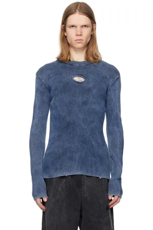 Diesel Pull Darin bleu en tricot à ferrure à logo