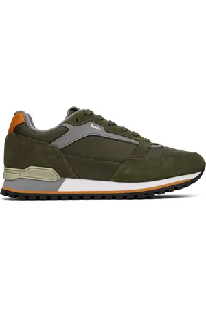 HUGO BOSS Baskets kaki à logo gaufré