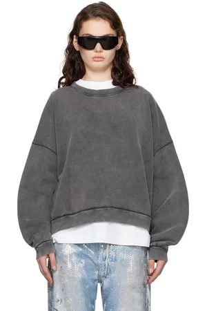 Acne Studios Pull molletonné gris à écusson à logo