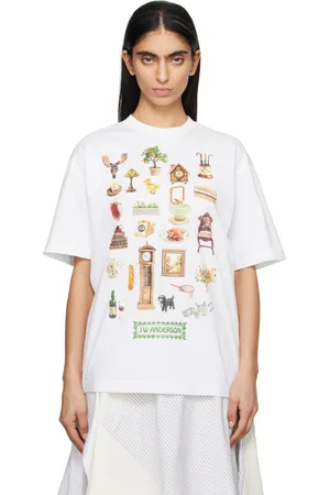 J.W.Anderson T-shirt blanc à image de style diorama imprimée