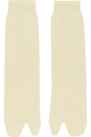 Maison Margiela Chaussettes blanc cassé à bout Tabi