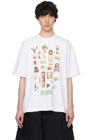 J.W.Anderson T-shirt blanc à images de style diorama imprimées
