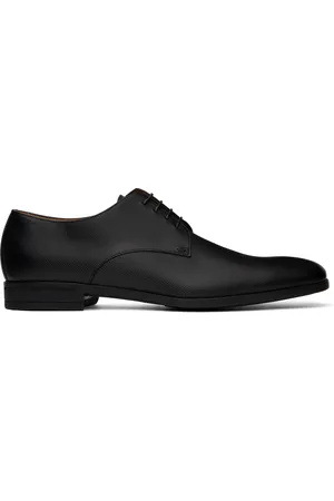 HUGO BOSS Derbys structurés noirs en cuir