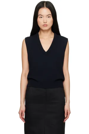 Maison Margiela Gilet bleu marine en tricot