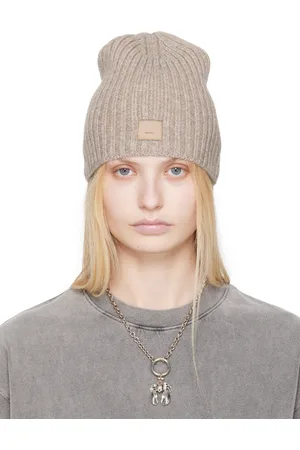 Acne Studios Bonnet gris en tricot