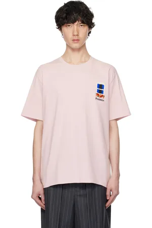 J.W.Anderson T-shirt rose à image de fenêtre brodée