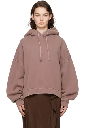 Acne Studios Pull à capuche mauve à écusson à logo
