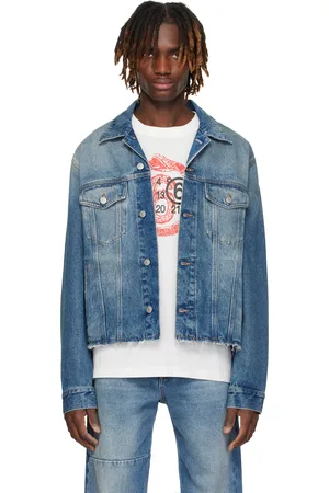 Maison Margiela Blouson de sport bleu en denim