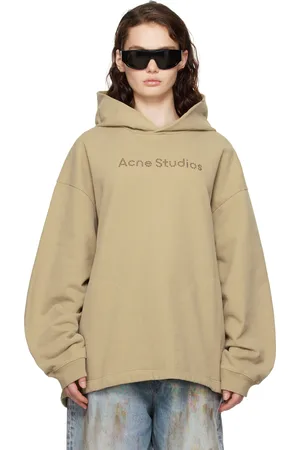 Acne Studios Pull à capuche beige à logo