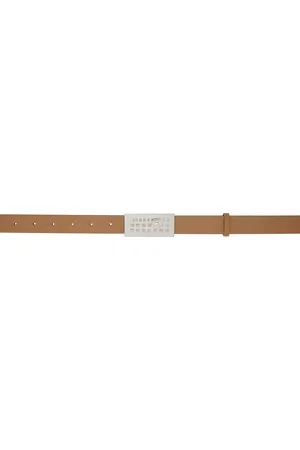 Maison Margiela Ceinture brune à ferrure à logo numérique