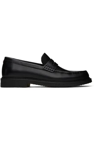 HUGO BOSS Flâneurs noirs en cuir poli