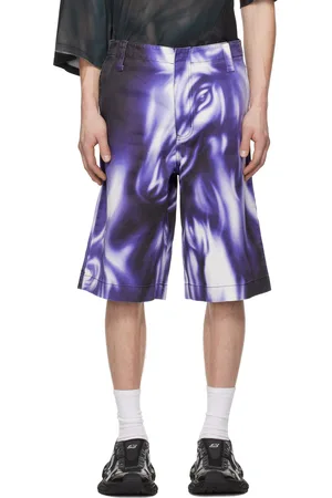 Gerrit Jacob Short mauve en denim à motif graphique imprimé