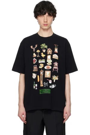 J.W.Anderson T-shirt noir à images de style diorama imprimées