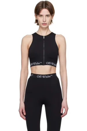 OFF-WHITE Haut de sport noir à logos et à glissière