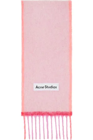 Acne Studios Écharpe fine rose en mohair et laine
