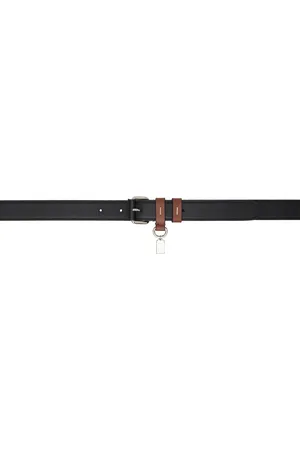 Maison Margiela Ceinture noire à passants contrastants bruns
