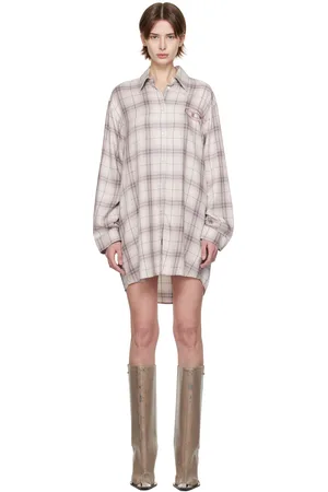 Diesel Robe courte Dalis rose et gris à logo