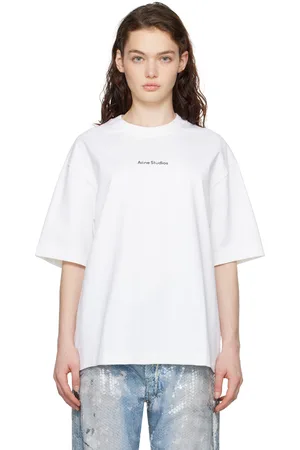 Acne Studios T-shirt décontracté blanc à estampe du logo