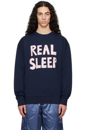 J.W.Anderson Pull molletonné bleu marine à texte imprimé