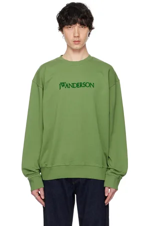 J.W.Anderson Pull molletonné vert à logo brodé