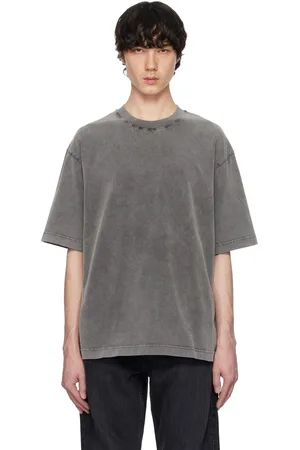 Acne Studios T-shirt décontracté gris à col ras du cou