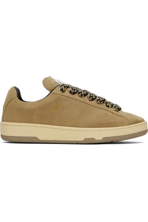 Lanvin Baskets Curb Lite brun clair en suède