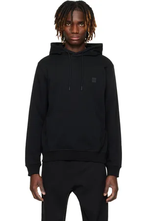 HUGO BOSS Pull à capuche noir à coupe classique