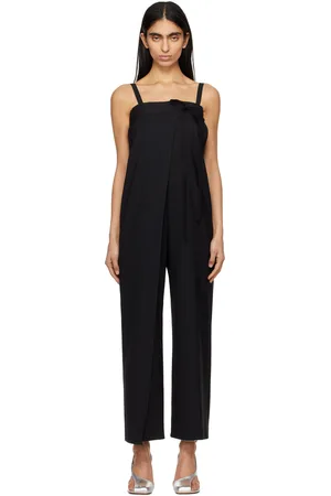 Maison Margiela Combinaison de style pantalon de tailleur noire en canevas de laine
