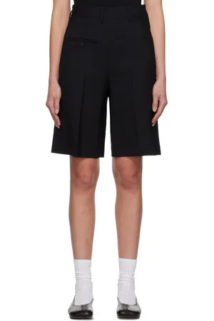 Maison Margiela Short façon tailleur torsadé noir en canevas de laine