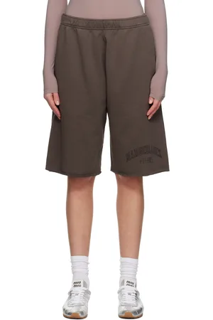 Maison Margiela Short de survêtement brun à logo de style collégial